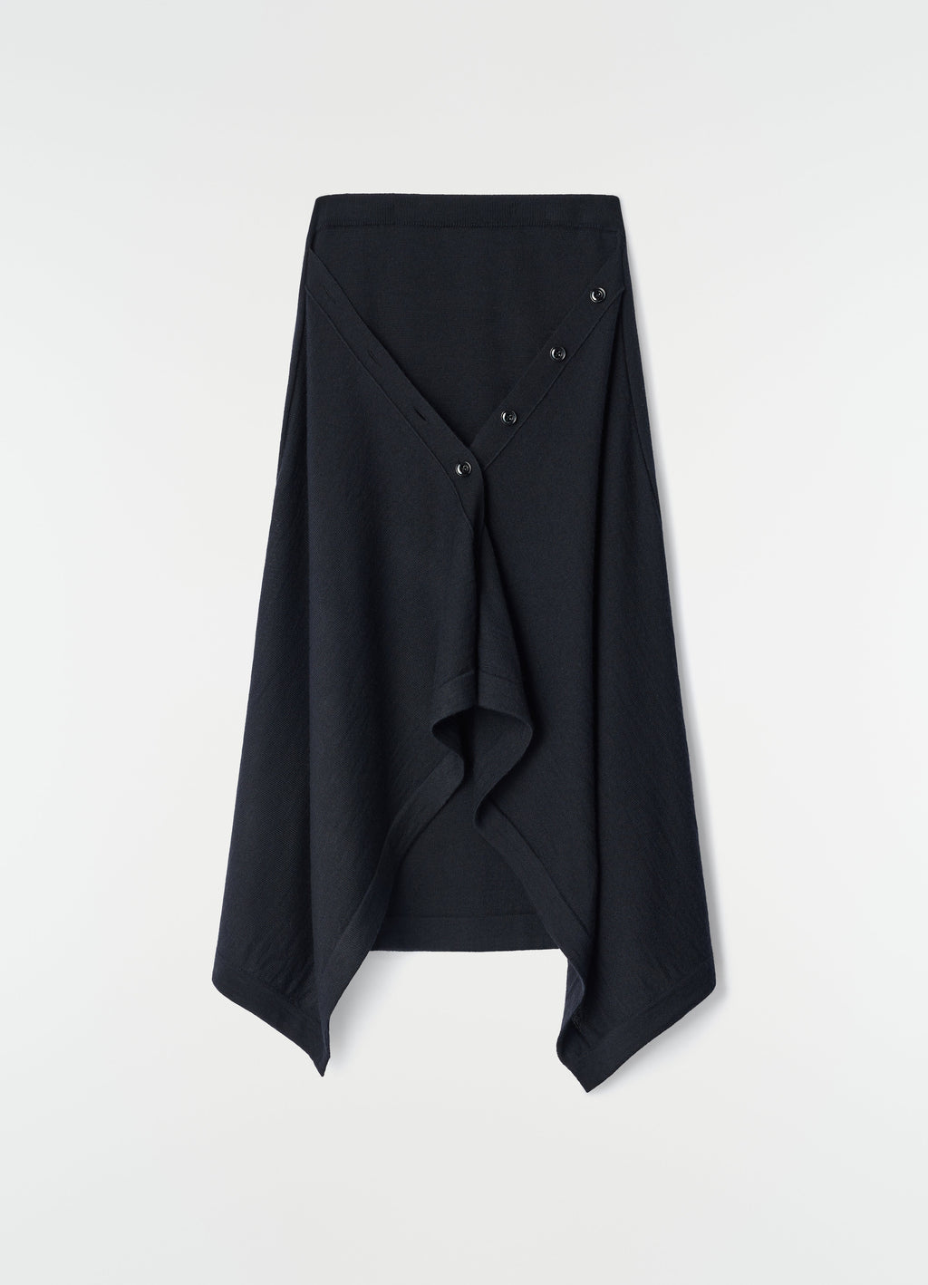 JUPE BOUTONNÉE EN MÉLANGE DE MÉRINOS