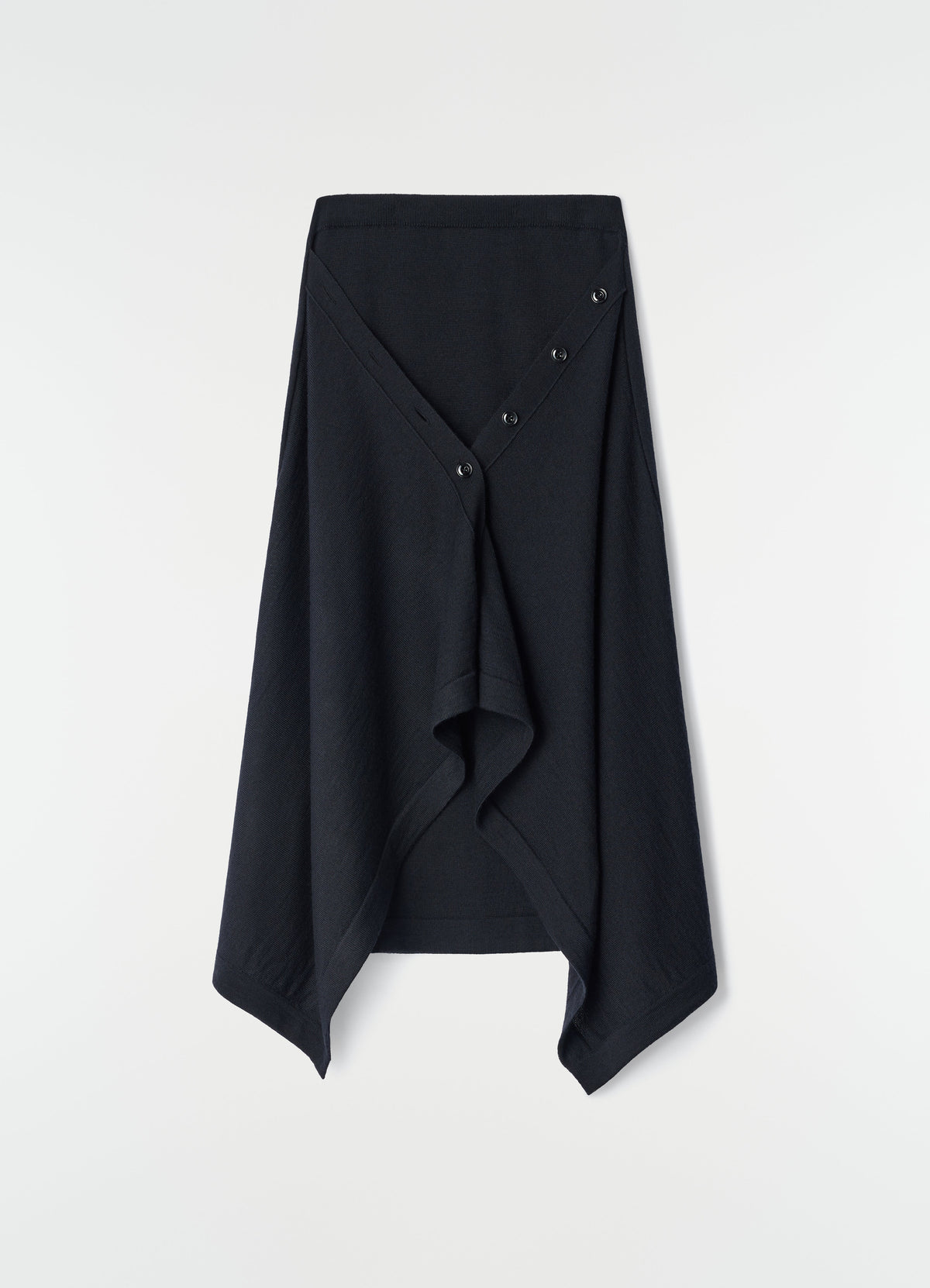 JUPE BOUTONNÉE EN MÉLANGE DE MÉRINOS