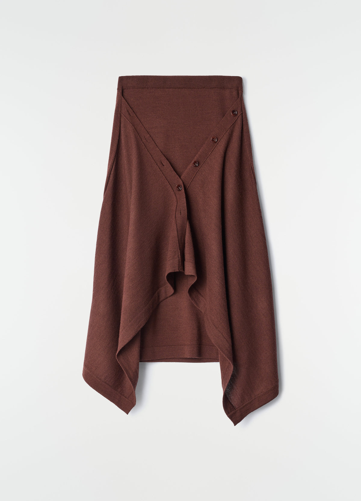 BUTTONED SKIRT IN MERINO BLEND