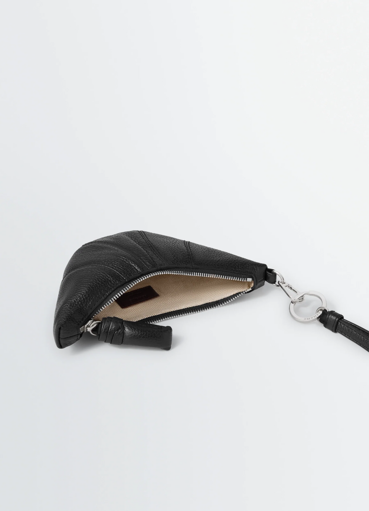 CROSS-BODY CROISSANT COIN PURSE IN SOFT GRAINED LEATHER