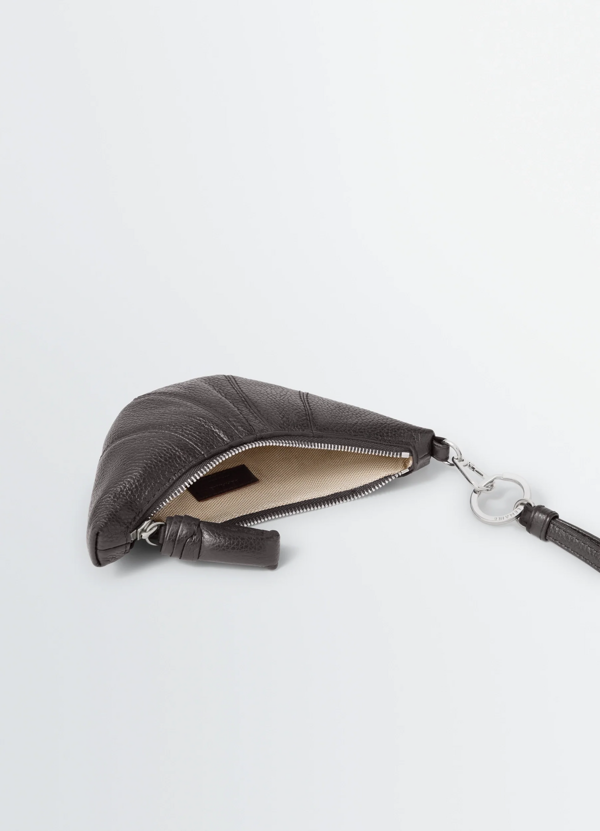 CROSS-BODY CROISSANT COIN PURSE IN SOFT GRAINED LEATHER