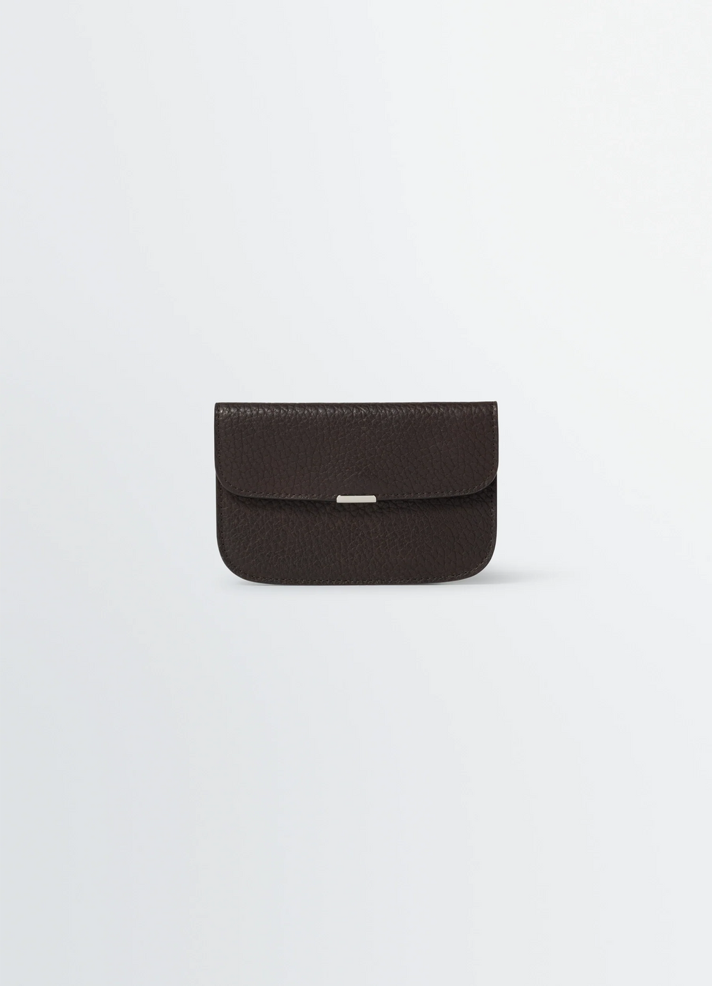 SOFT TAB CARD HOLDER COIN PURSE IN GRAINED COW LEAHER