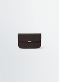 SOFT TAB CARD HOLDER COIN PURSE IN GRAINED COW LEAHER