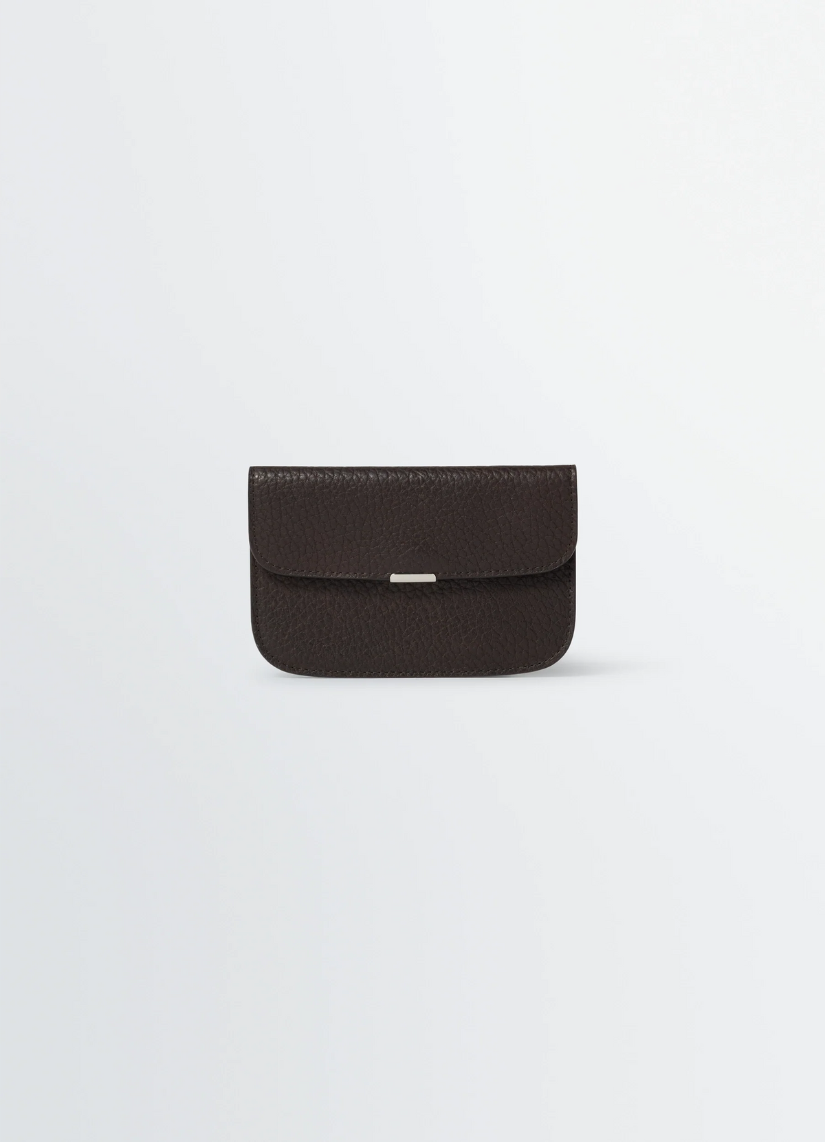 SOFT TAB CARD HOLDER COIN PURSE IN GRAINED COW LEAHER