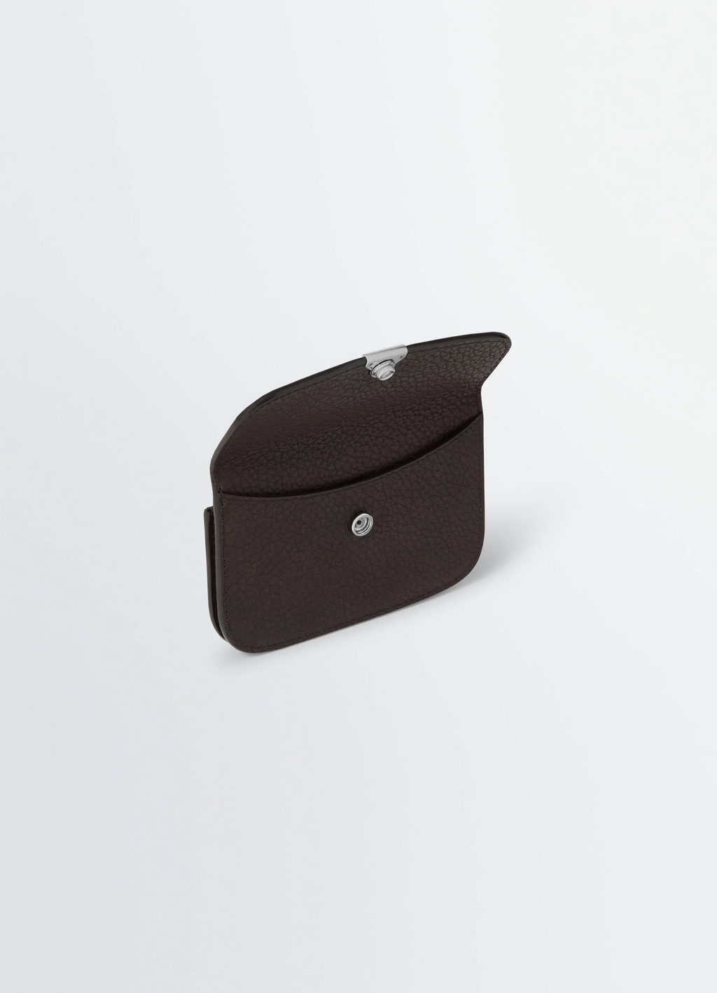SOFT TAB CARD HOLDER COIN PURSE IN GRAINED COW LEAHER