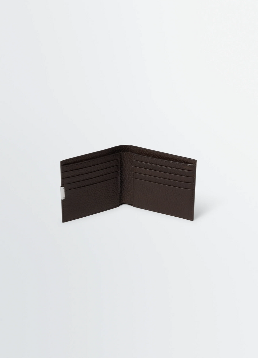 PORTEFEUILLE BIFOLD À PATTE SOUPLE EN CUIR DE VACHETTE GRAINÉ