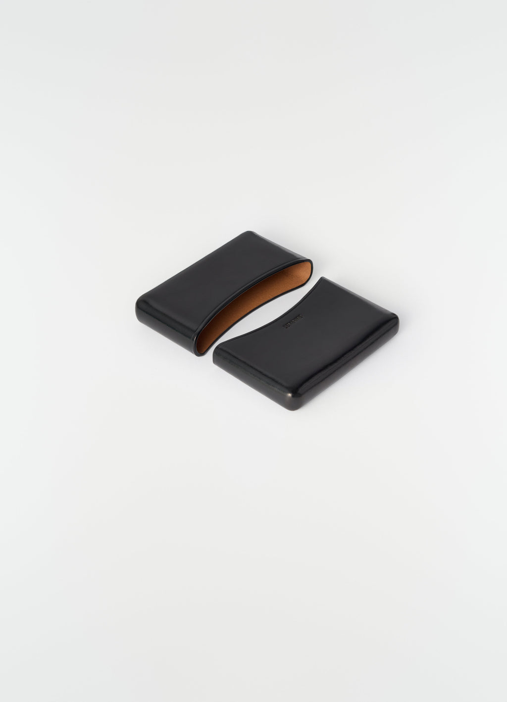 MOLDED CARD HOLDER IN PATINA COWSKIN LEATHER
