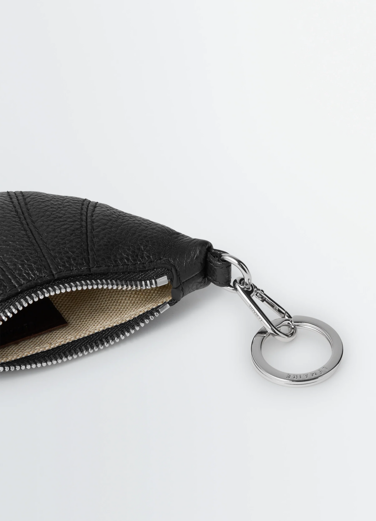 MINI CROISSANT KEYRING IN SOFT GRAINED LEATHER