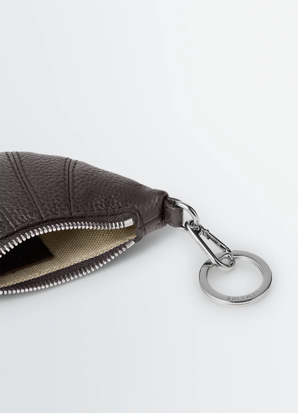 MINI CROISSANT KEYRING IN SOFT GRAINED LEATHER