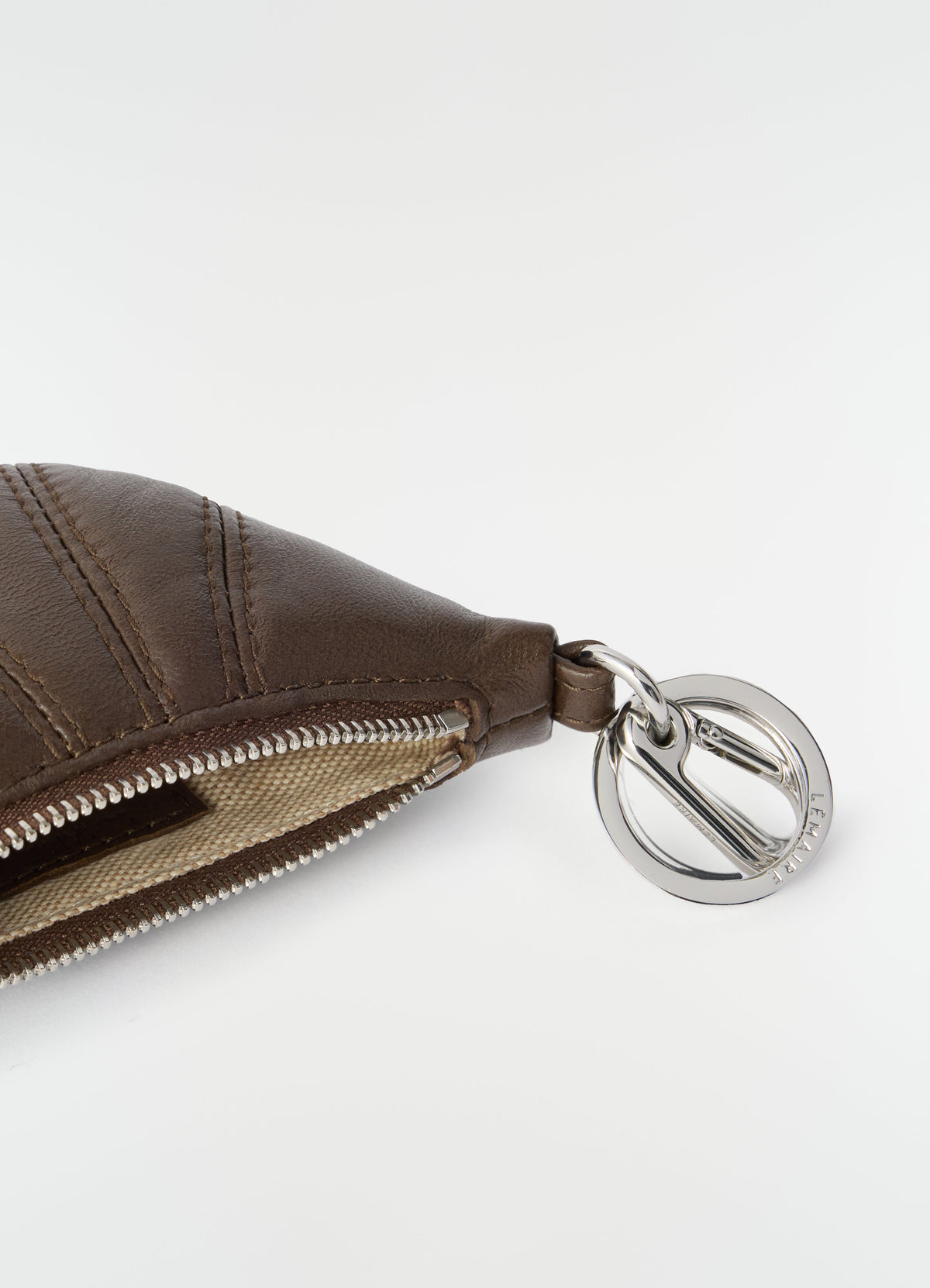 MINI CROISSANT KEYRING IN SOFT NAPPA LEATHER