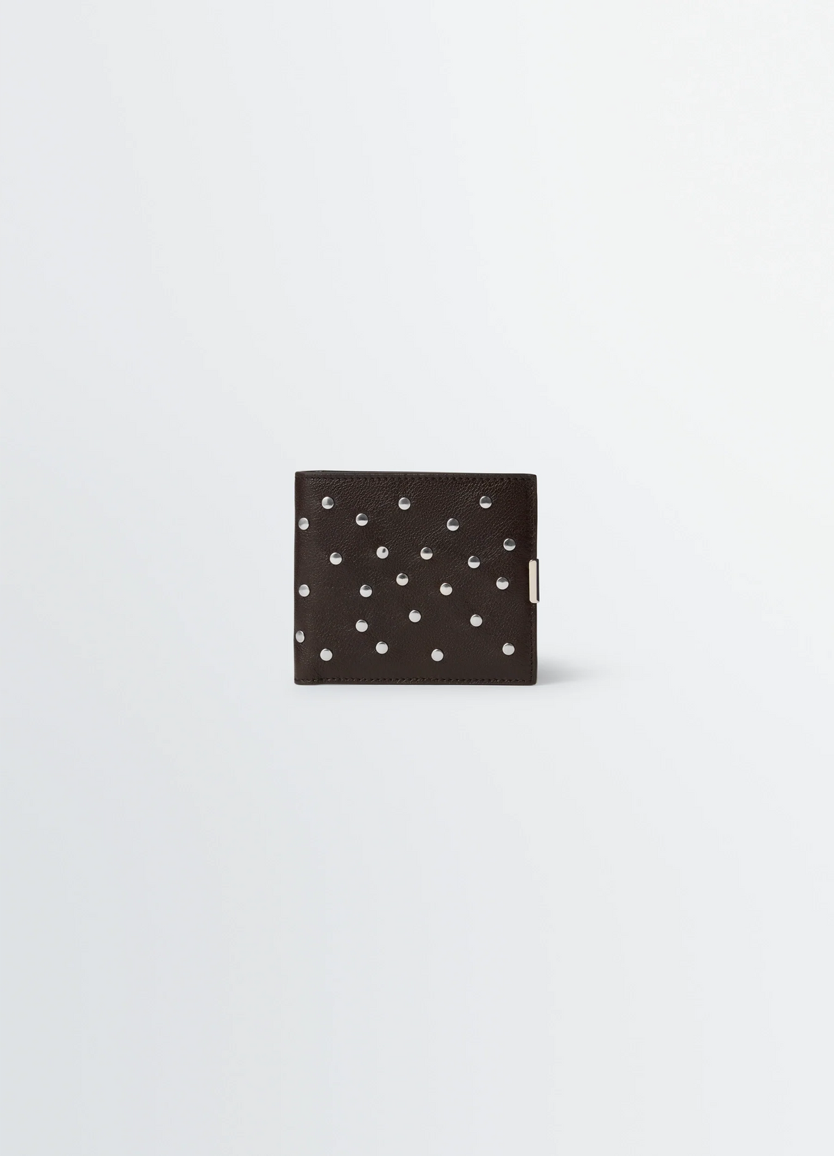 SOFT TAB STUDS DOTS BIFOLD WALLET IN BUFFALO GRAINED LEATHER