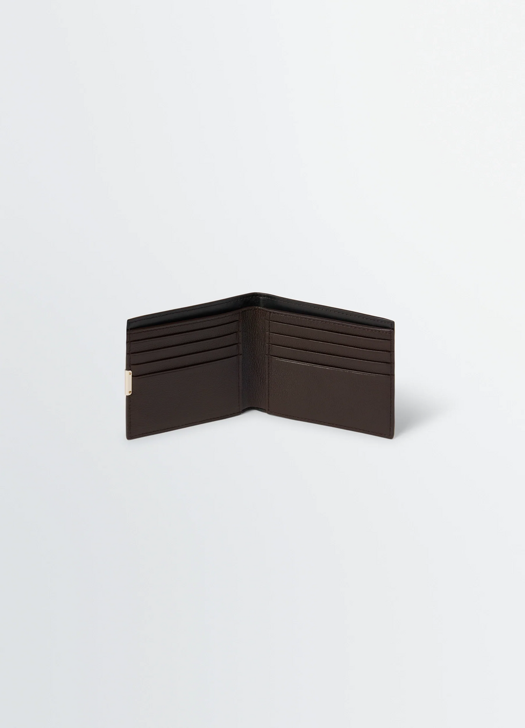 PORTEFEUILLE BIFOLD À CLOUS ET POIS EN CUIR DE BUFFLE GRAINÉ