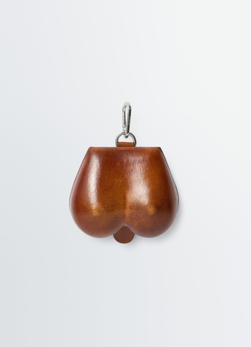 PORTE-CLÉS CARLOS BREAST EN CUIR DE VACHETTE PATINÉ