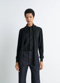 CARDIGAN CROISÉ AVEC ÉCHARPE EN MÉLANGE DE MÉRINOS