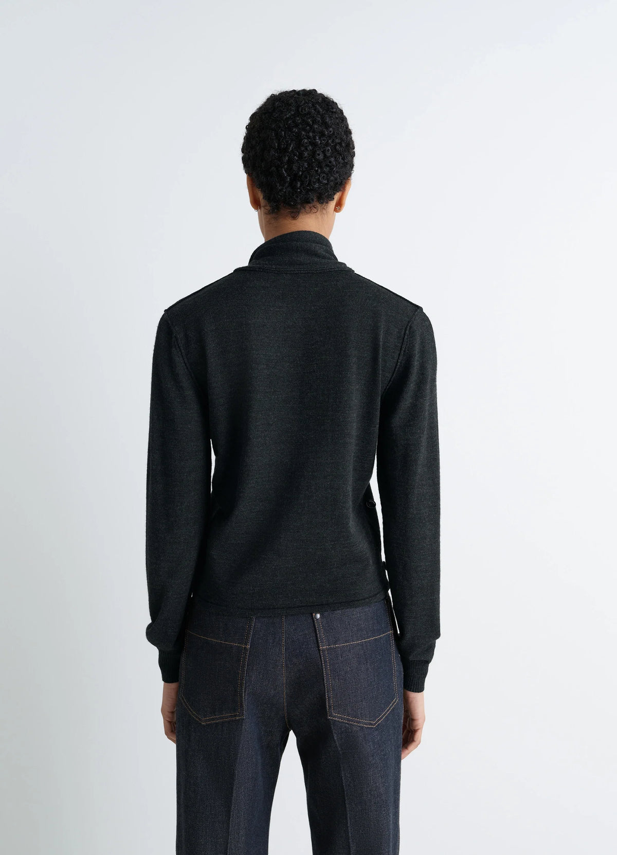 CARDIGAN CROISÉ AVEC ÉCHARPE EN MÉLANGE DE MÉRINOS