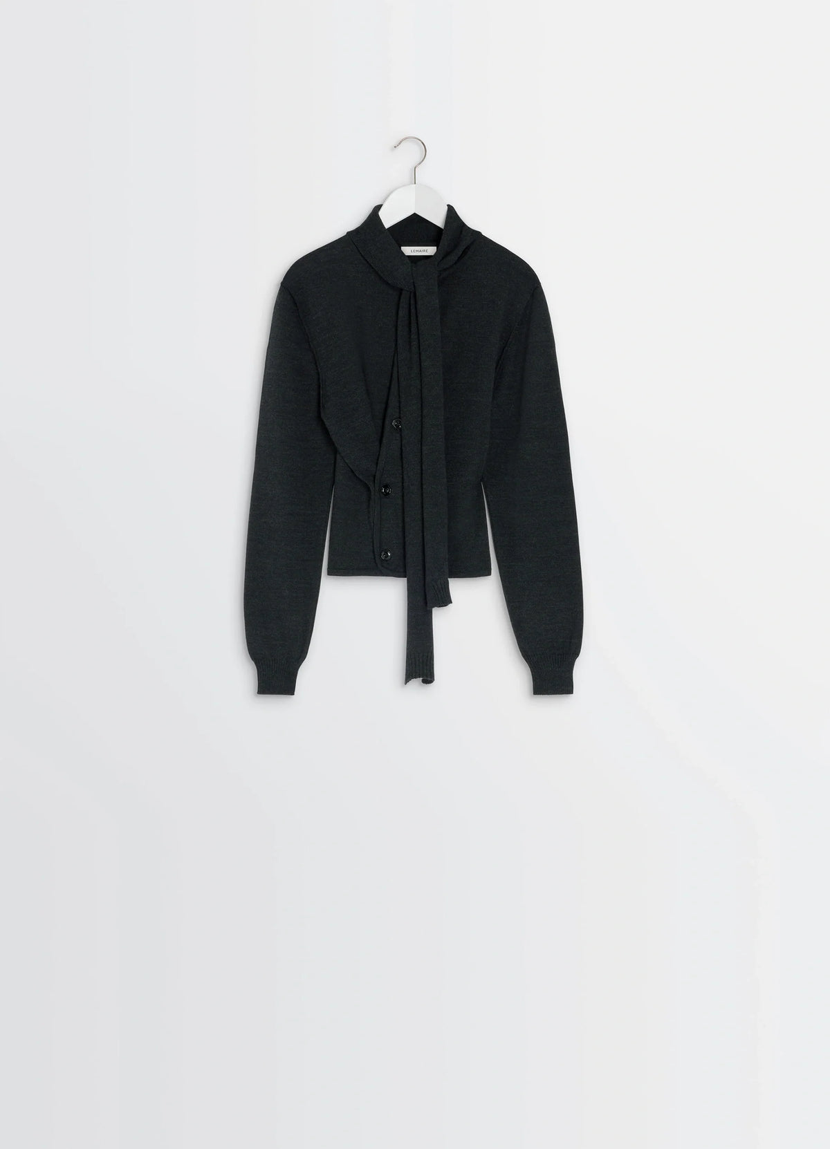 CARDIGAN CROISÉ AVEC ÉCHARPE EN MÉLANGE DE MÉRINOS