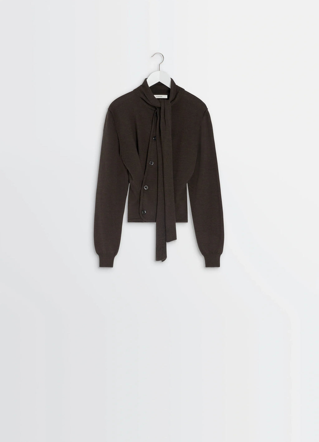 CARDIGAN CROISÉ AVEC ÉCHARPE EN MÉLANGE DE MÉRINOS