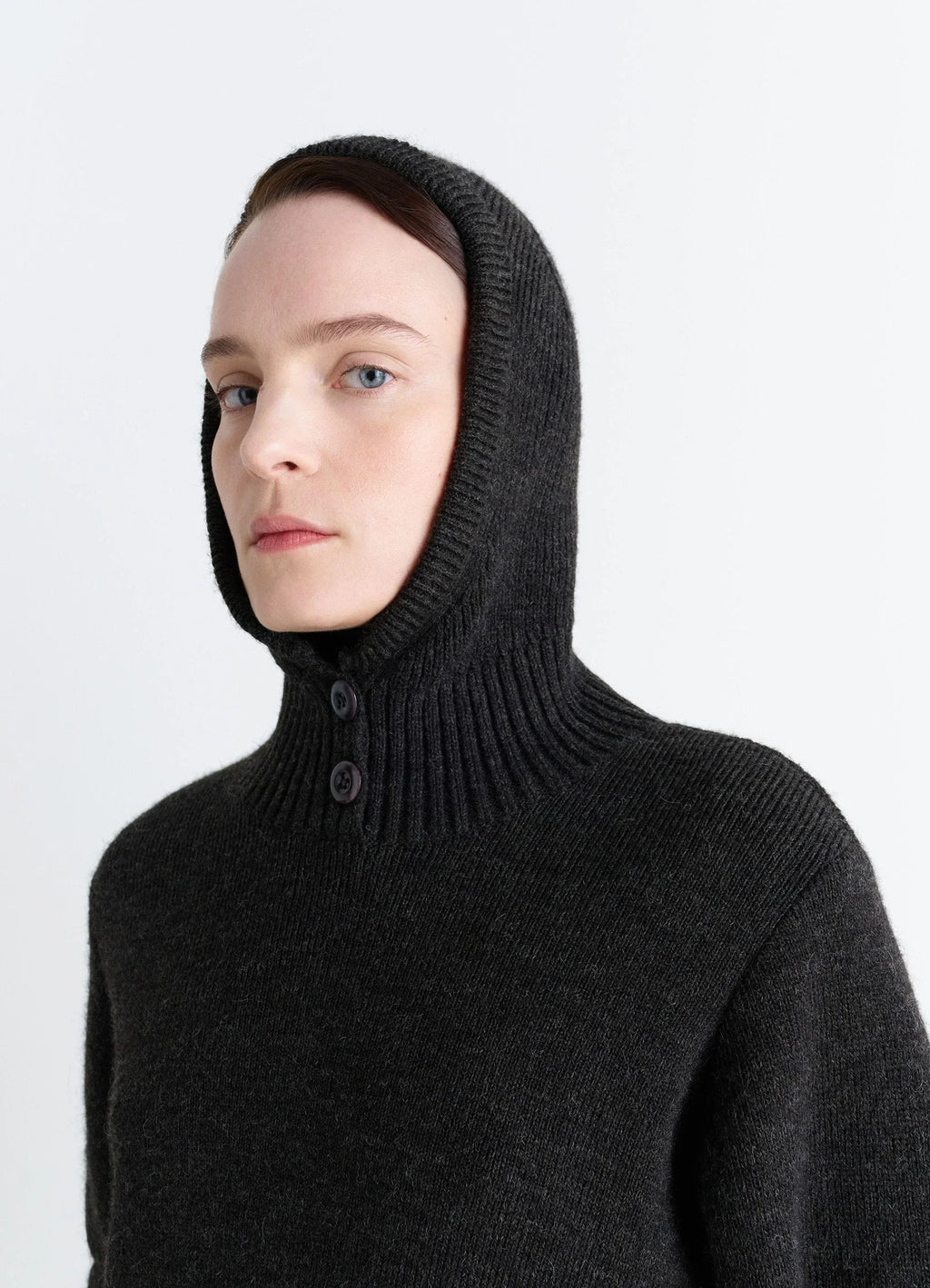 PULL À CAPUCHE EN MÉLANGE DE LAINE D'ALPAGA
