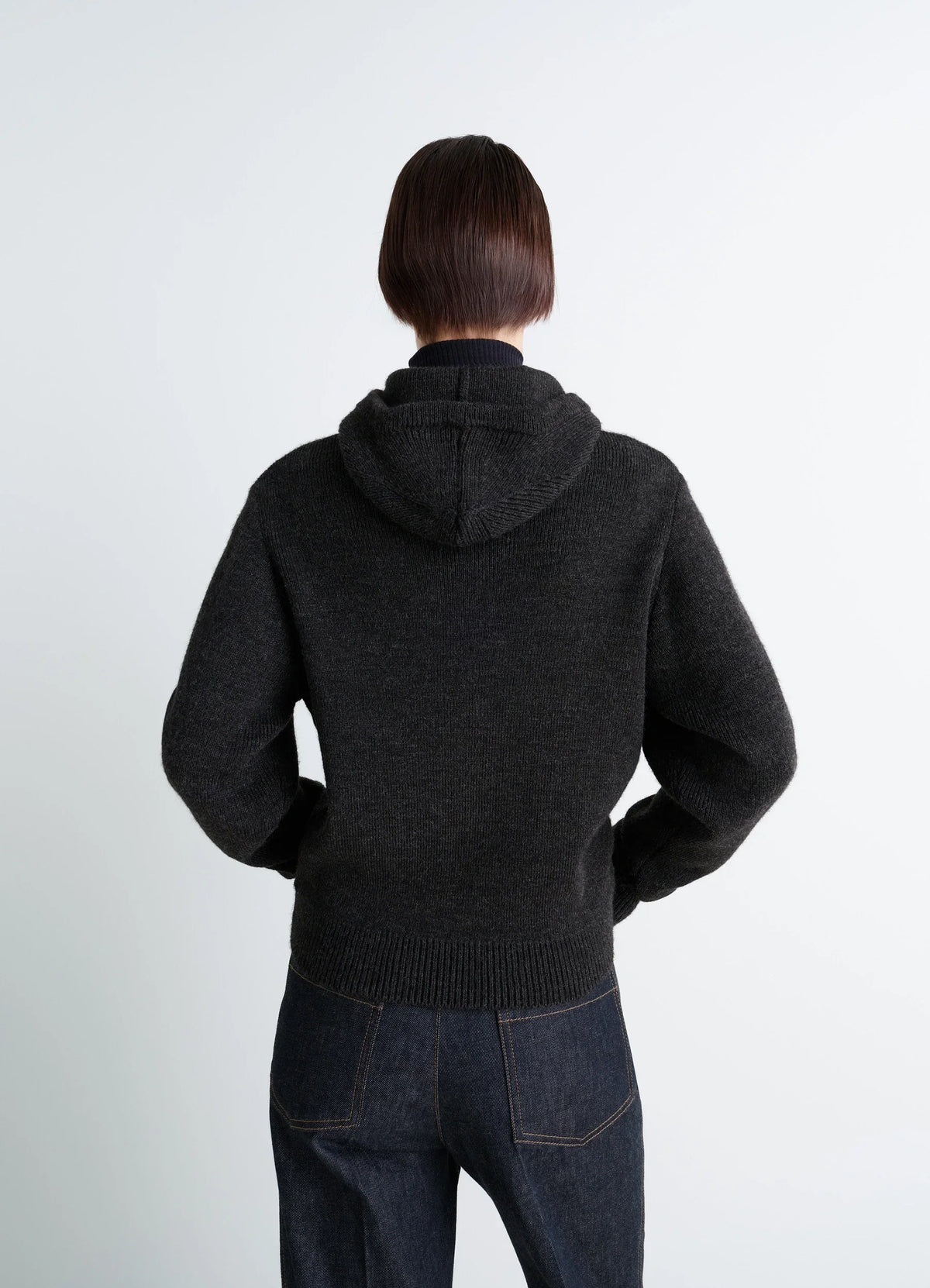 PULL À CAPUCHE EN MÉLANGE DE LAINE D'ALPAGA