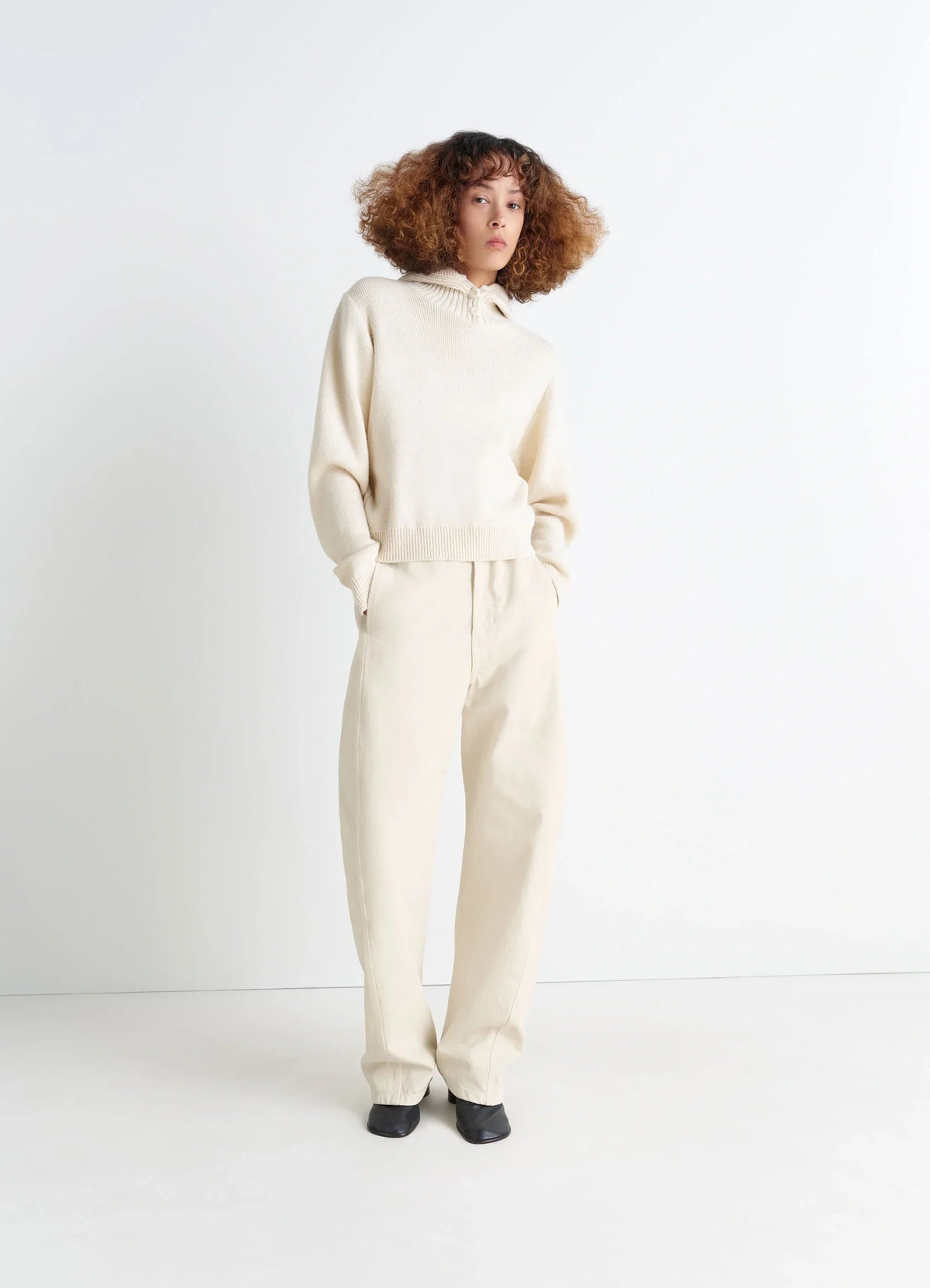 PULL À CAPUCHE EN MÉLANGE DE LAINE D'ALPAGA