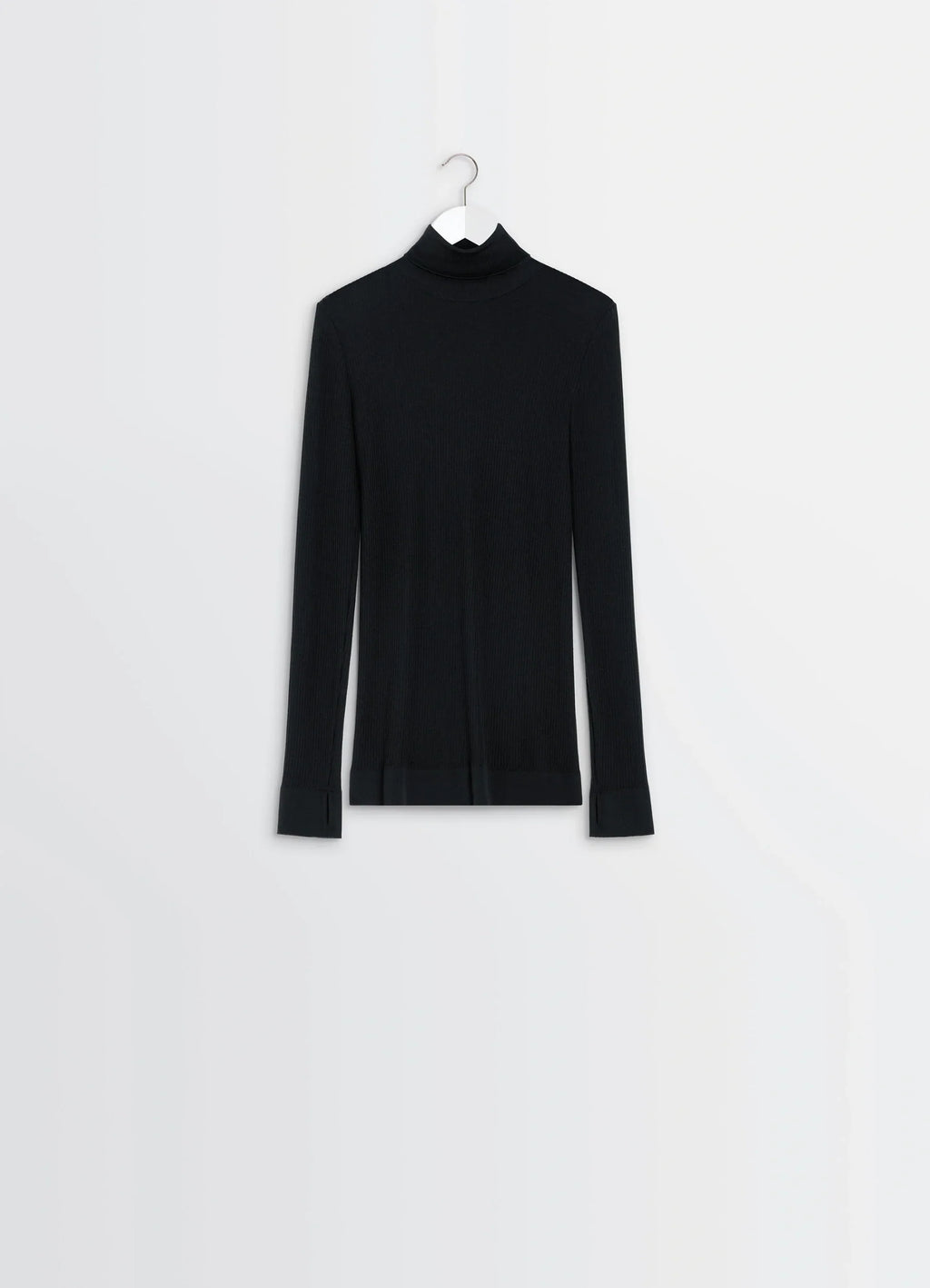 SEAMLESS HIGH NECK TOP IN FINE WOOL
