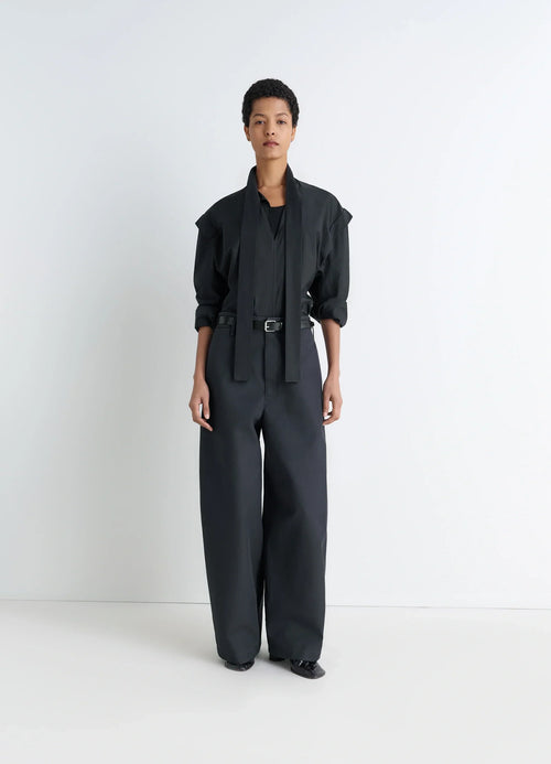 CHEMISIER ASCOT EN COTON ET SOIE LAVÉS