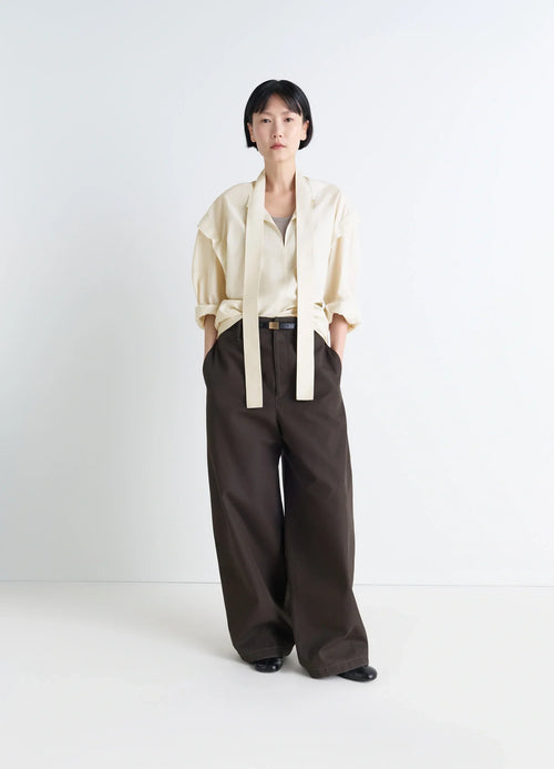 CHEMISIER ASCOT EN COTON ET SOIE LAVÉS