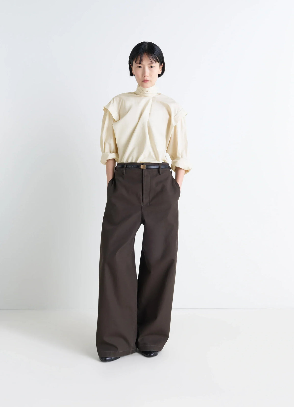 ASCOT BLOUSE IN WASHED COTTON SILK