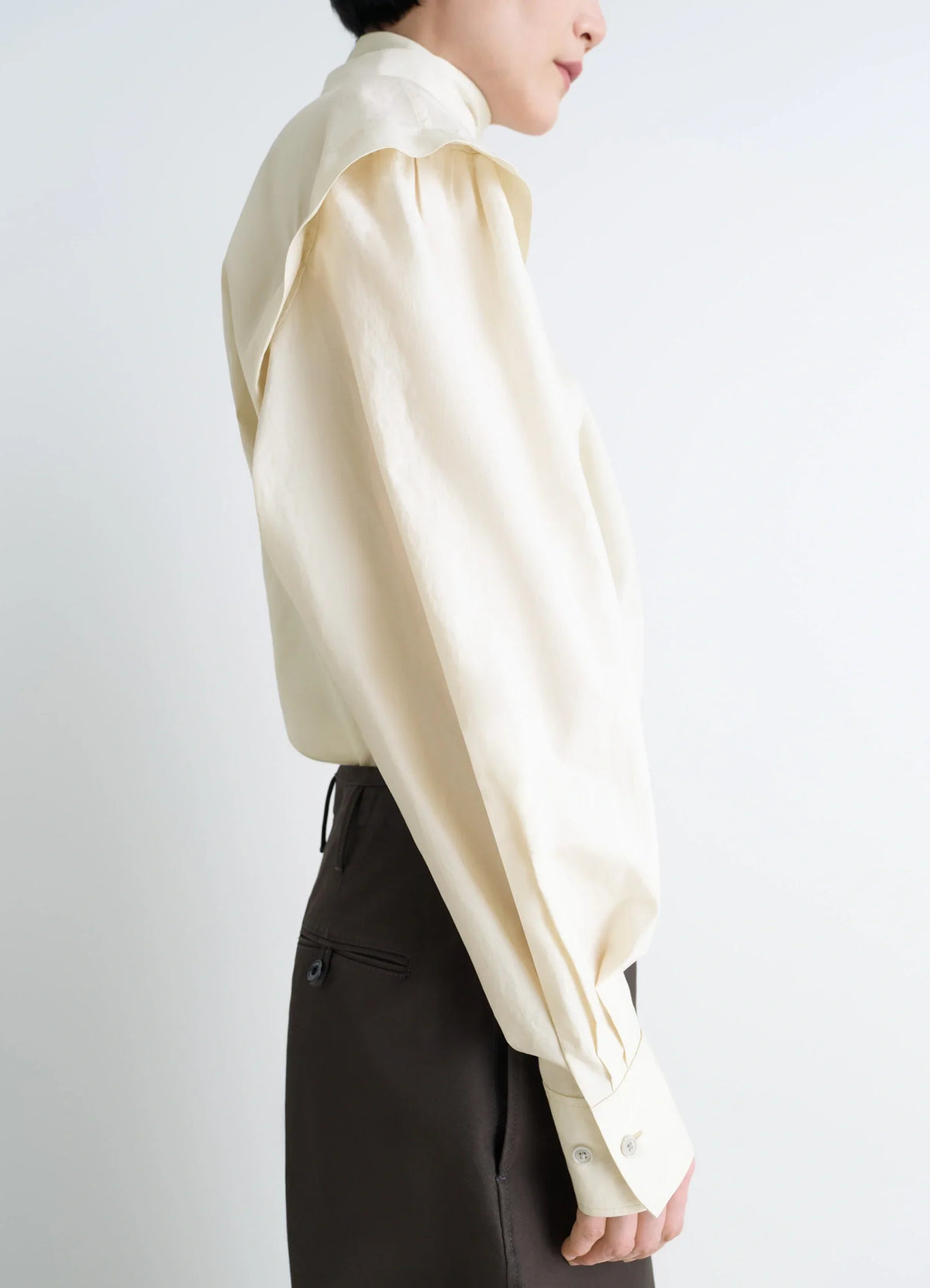 ASCOT BLOUSE IN WASHED COTTON SILK