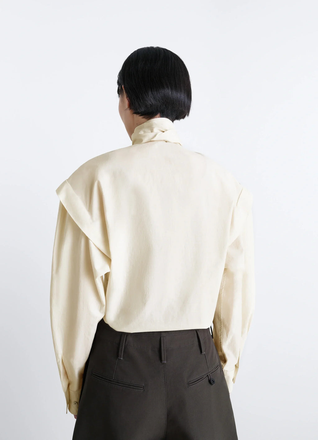 ASCOT BLOUSE IN WASHED COTTON SILK