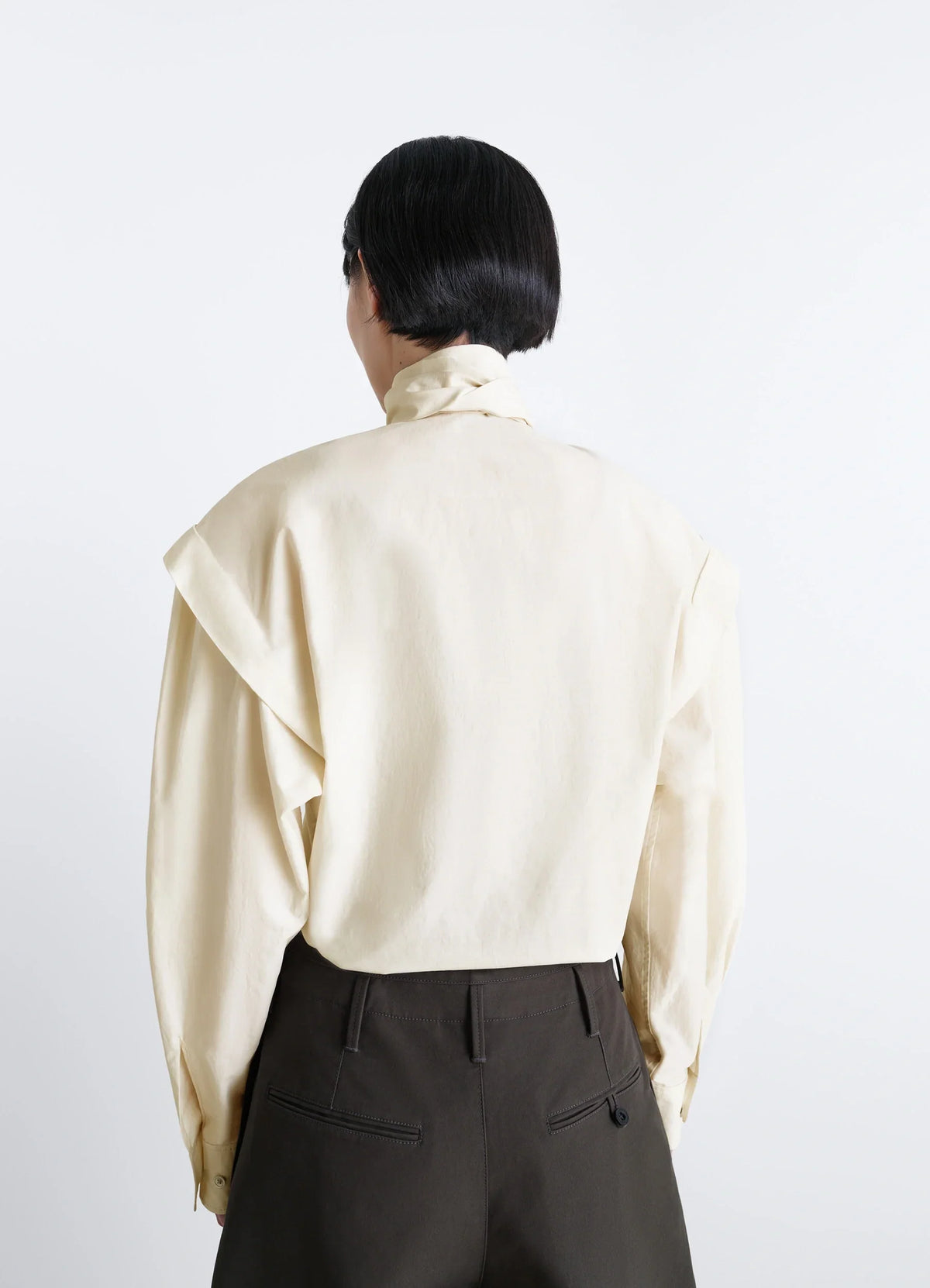 ASCOT BLOUSE IN WASHED COTTON SILK