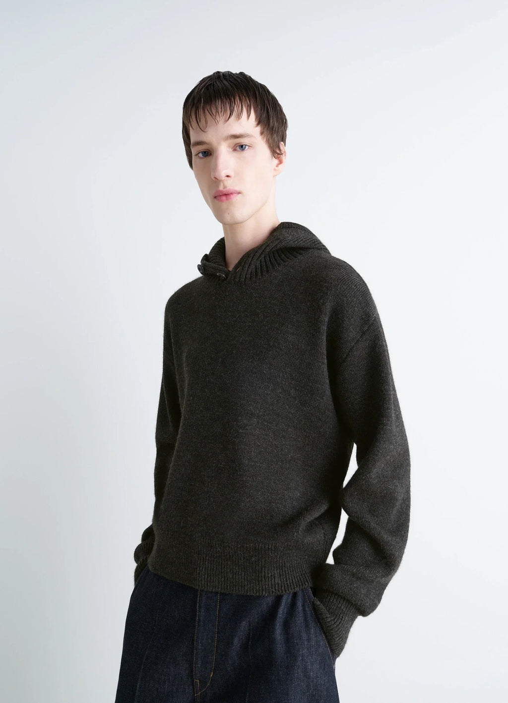 HOODED SWEATER IN ALPACA WOOL BLEND