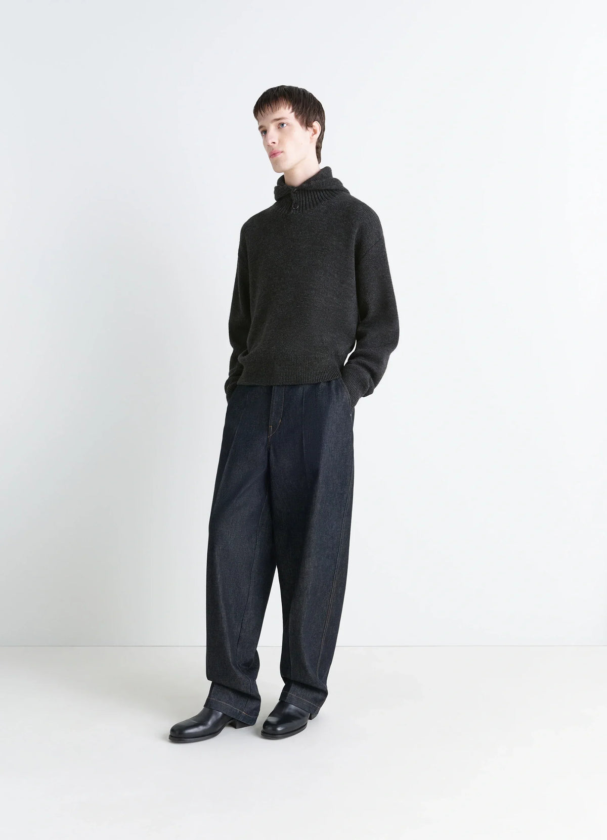 HOODED SWEATER IN ALPACA WOOL BLEND