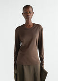 RIB LONG SLEEVE TOP IN RIB JERSEY