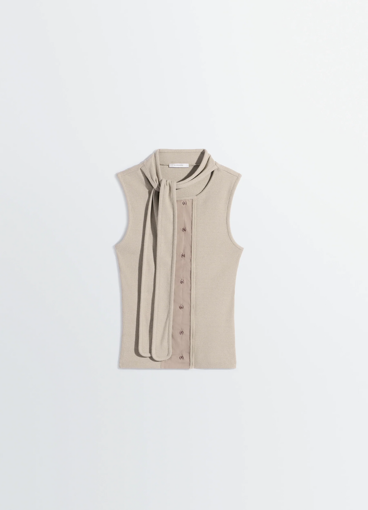 ASYMMETRICAL FITTED TOP IN COTTON LINEN RIB JERSEY