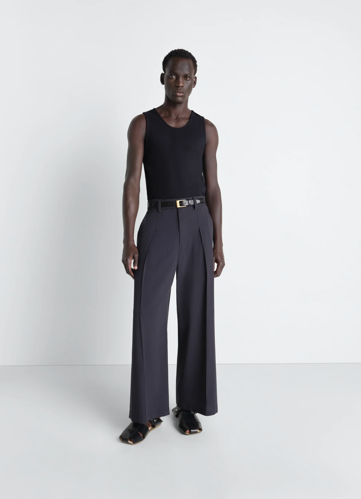 RIB TANK TOP IN COTTON LINEN RIB JERSEY
