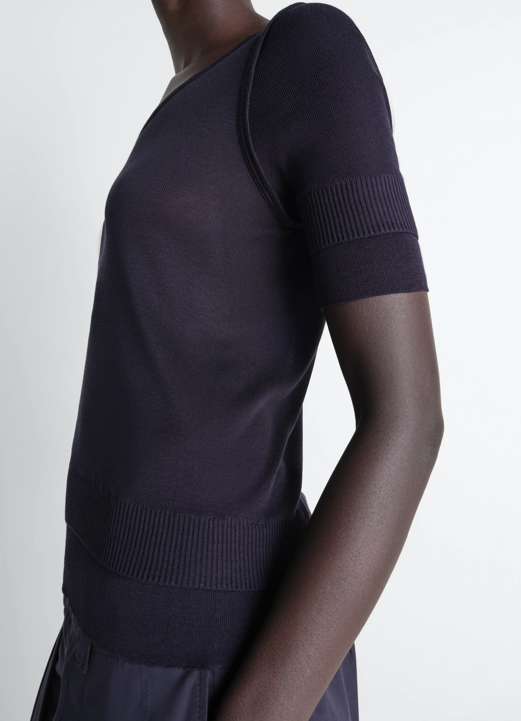HAUT TROMPE-L'ŒIL SANS COUTURES EN VISCOSE ET SOIE
