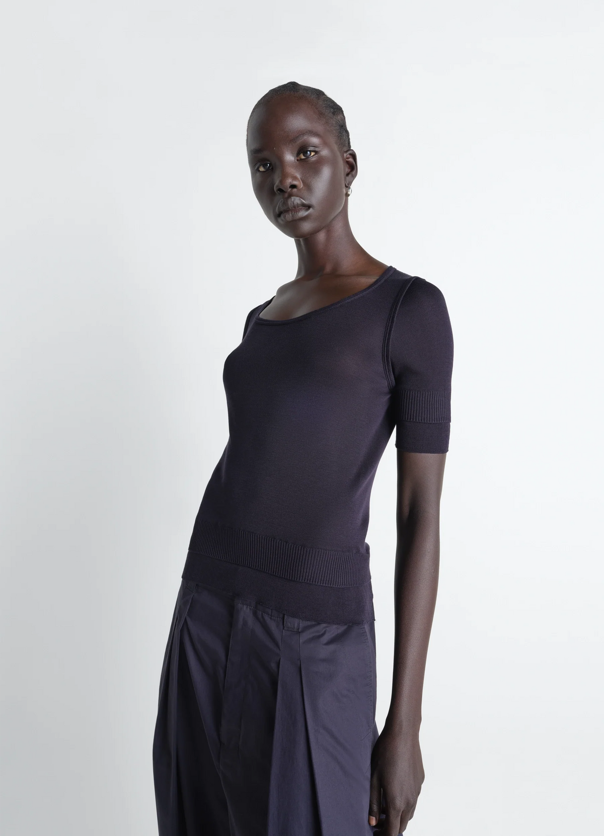 HAUT TROMPE-L'ŒIL SANS COUTURES EN VISCOSE ET SOIE