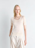 HAUT TROMPE-L'ŒIL SANS COUTURES EN VISCOSE ET SOIE