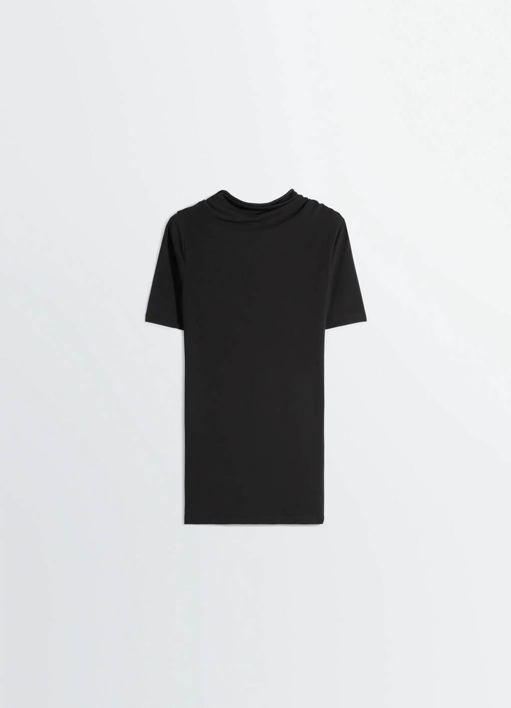 SHORT SLEEVE TWISTED TOP IN COTTON CREPE JERSEY