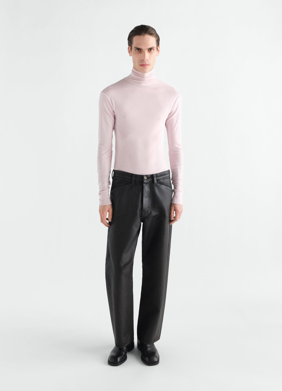 TURTLENECK TOP IN WOOL SILK JERSEY