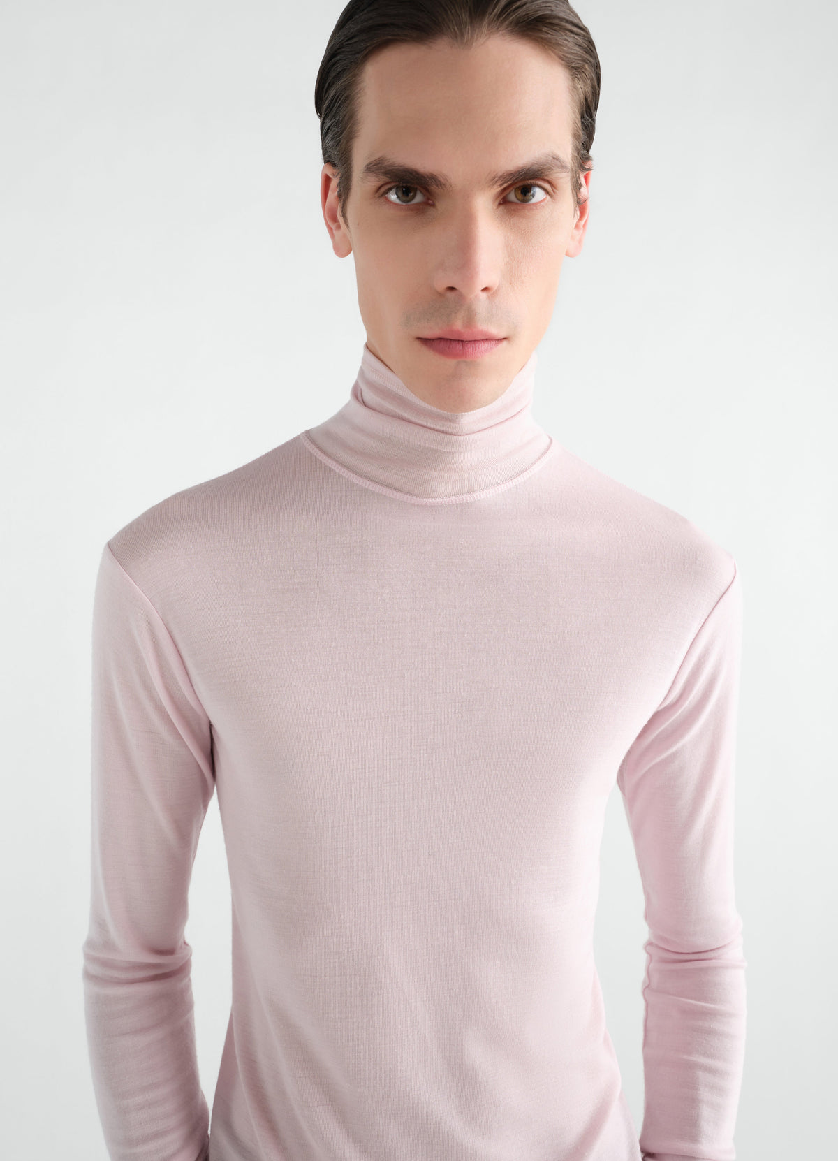 TURTLENECK TOP IN WOOL SILK JERSEY