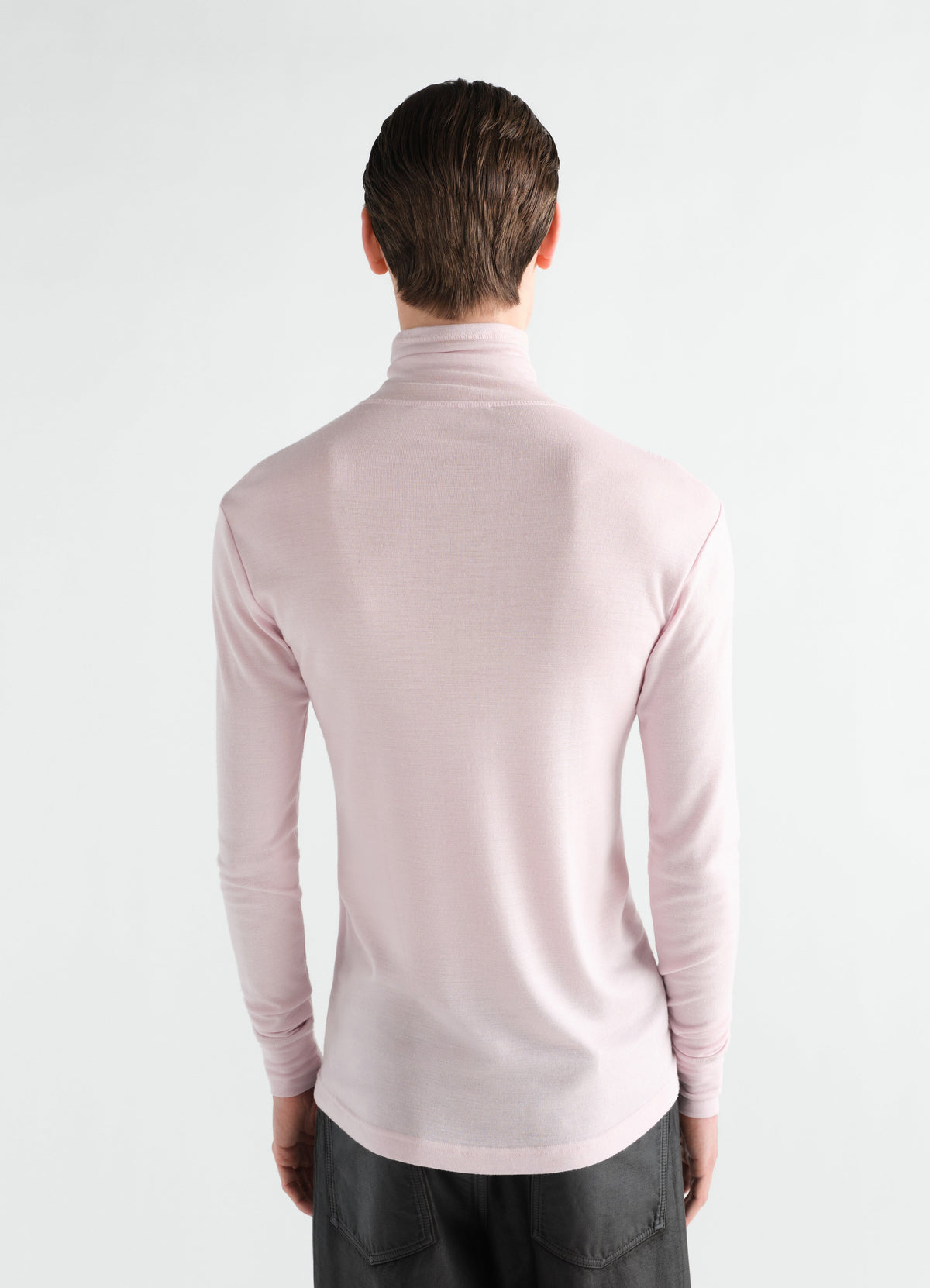TURTLENECK TOP IN WOOL SILK JERSEY