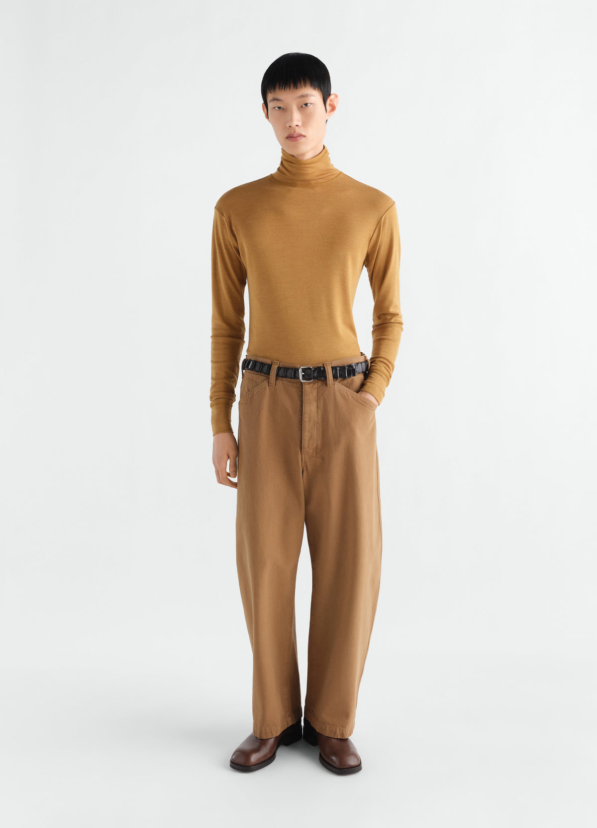 TURTLENECK TOP IN WOOL SILK JERSEY