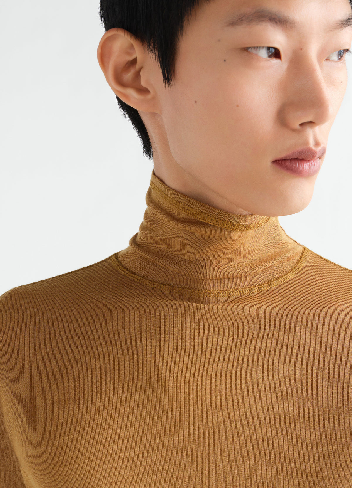 TURTLENECK TOP IN WOOL SILK JERSEY