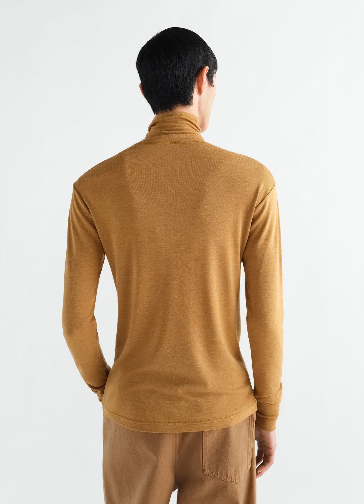 TURTLENECK TOP IN WOOL SILK JERSEY