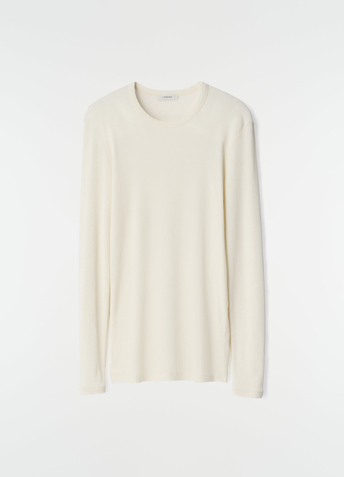 LONG SLEEVE RIBBED TEE IN LARGE RIB JERSEY