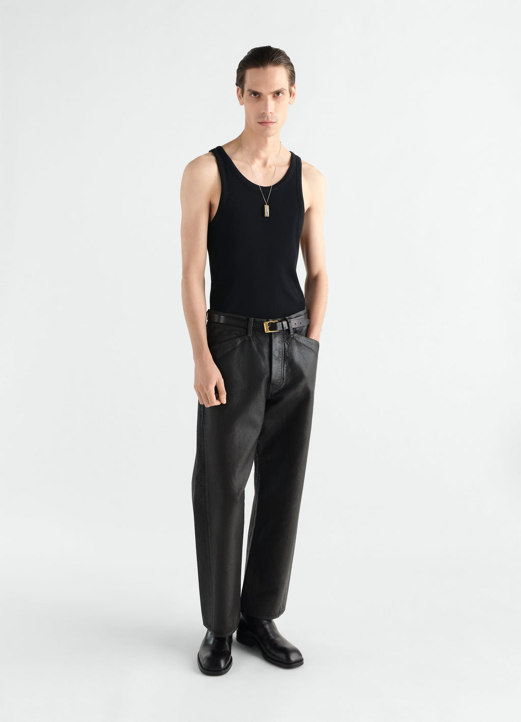 RIBBED TANK TOP IN LARGE RIB JERSEY