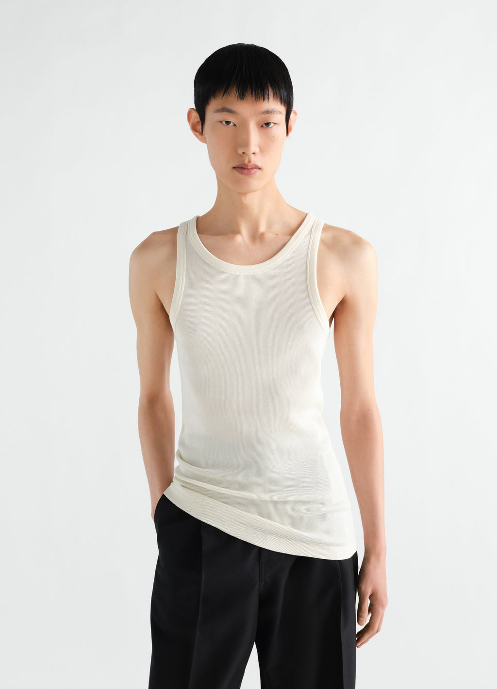RIBBED TANK TOP IN LARGE RIB JERSEY