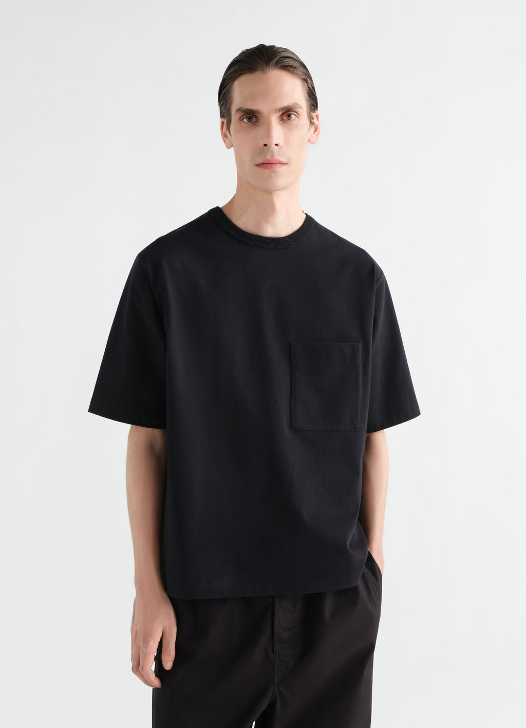 T-SHIRT BOX-FIT EN JERSEY DE COTON COMPACT